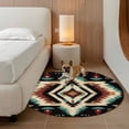 thumbnail image 2 of Round Rugs 7Ft, Boho Brown Teal Red Round Area Rug Washable Indoor Throw Carpet, Southwestern Geometric Abstract Vintage Large Non Slip Circle Rug for Dining Room Playroom Home Decor Aesthetic, 2 of 8
