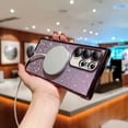 thumbnail image 2 of Magnetic Case for Samsung Galaxy S22 Plus Clear Glitter Case, [Compatible with MagSafe Wireless Charging] Non-Yellowing Sparkle Shining Case for Women Girls, Rugged Shockproof Phone Case,Darkpurple, 2 of 8