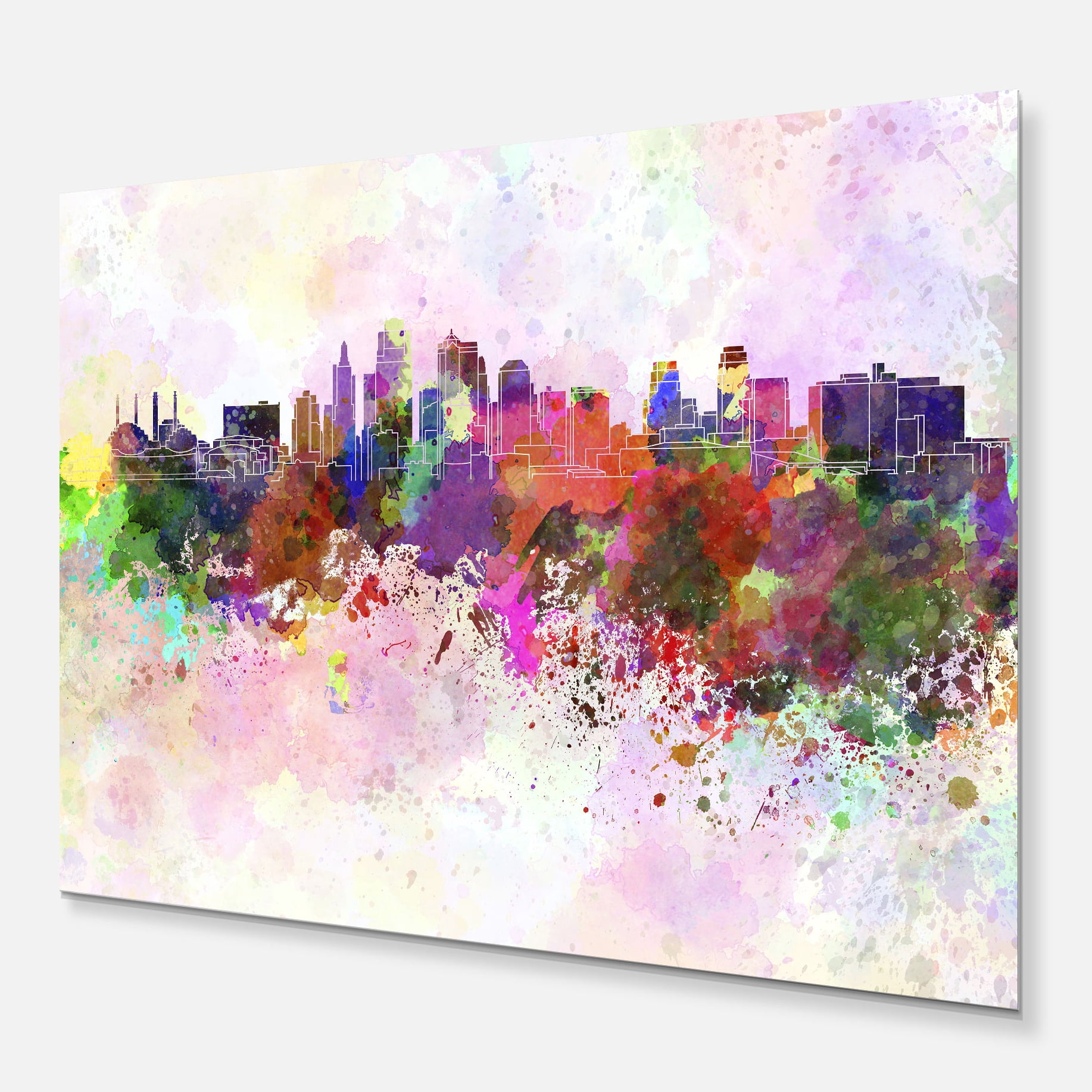 Kansas City Skyline 40.00" x 30.00" Painting Art Prints, by Designart