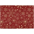 thumbnail image 3 of Christmas Placemats Set of 4 Christmas Snowflakes On Dark Red Table Mats for Dining Tables Burlap Sided Xmas ration, 3 of 7