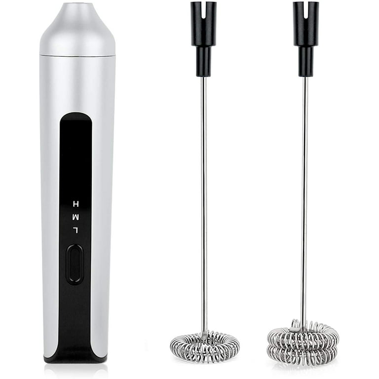 Philorn Milk Frother Handheld Rechargeable Coffee Frother - Frother Wand  with 2 Heads, Electric Whisk Drink Mixer for Coffee, Mini Foamer for  Lattes