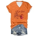 thumbnail image 2 of Fiudx Ofertas Flash Artículos En Oferta Camiseta de Manga Corta con Cuello En V y Estampado de Halloween para Mujer, 2 of 3