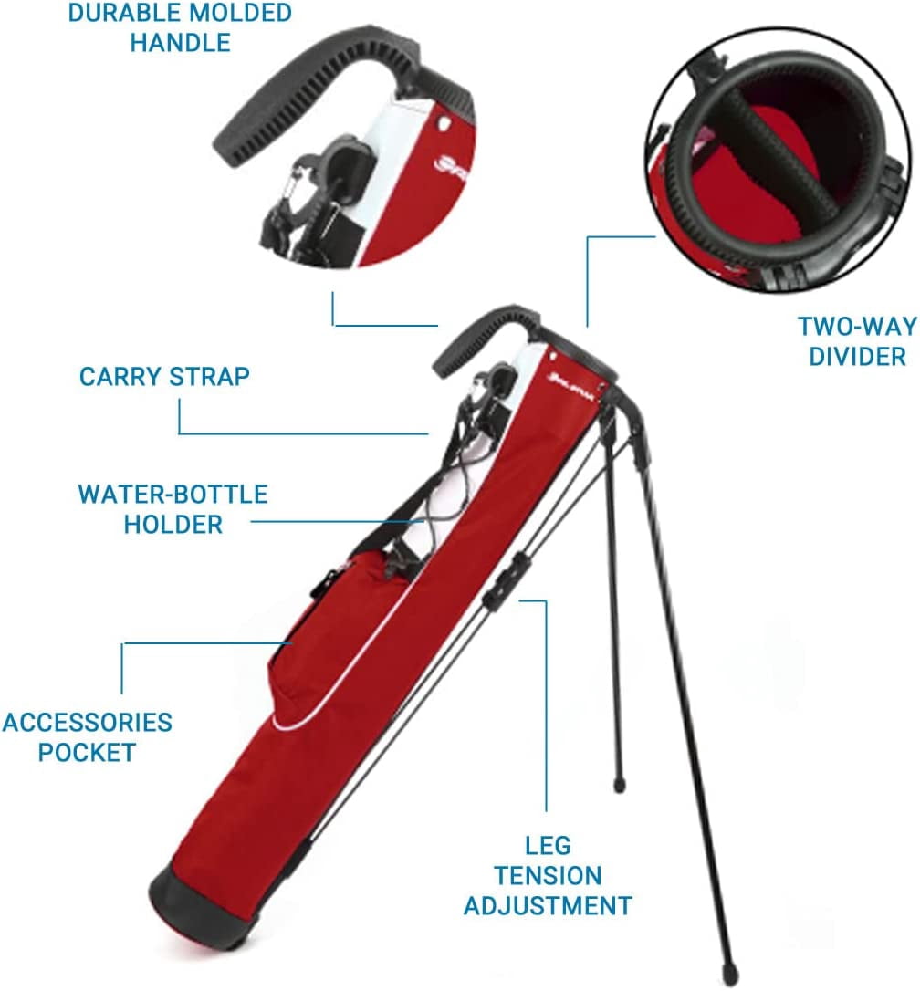 Orlimar 2-way Top Ultra Lightweight Golf Pitch 'n' Putt Sunday/Stand/Par 3 Bag, Black