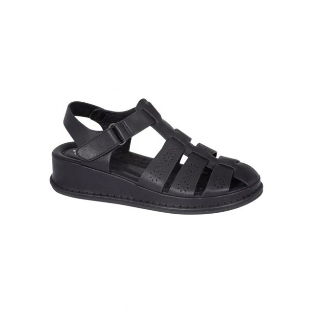 Sandalias casuales de plataforma con tiras en unicolor con correa ajustable al tobillo para mujer