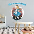 thumbnail image 2 of Cute Cartoon Girl holding Rabbit Mad Hatter Cheshire Cat Alice in Wonderland Adventurous Creative Minimalist Cartoon Girls Boys Kid Room Design Nursery Fun Home Vinyl Decoration Size (26x26 inch), 2 of 4