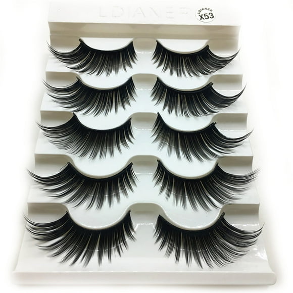 VOKE Lashes Pack 18mm Lashes Natural Individual You Can Be Makeup Wispy Strip Lashes Mannequin Head 1 3D False Lashes Strip Eyelashes Long Natural Party