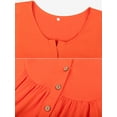 thumbnail image 6 of Chama Women's Plus Size V Neck Short Sleeve Henley Shirt Buttons Up Pleated Tunic Tops, 6 of 7