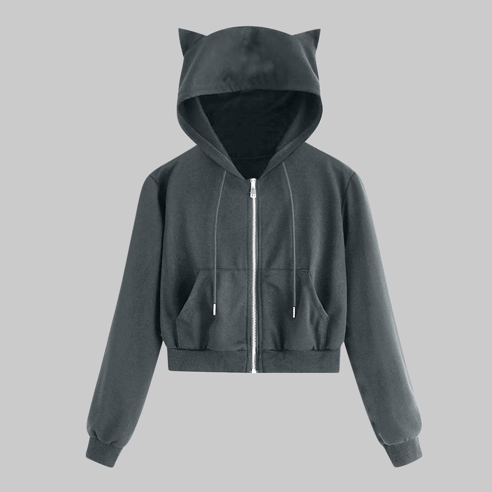 Plain black hoodie with shop cat ears