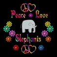 thumbnail image 3 of CafePress - Peace Love Elephants Women's Dark Pajamas - Women's Short Sleeve Print T-Shirt and Pants Dark Cotton Pajama Set, 3 of 7