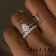 thumbnail image 4 of LINXIQIN 2pcs His and Hers Wedding Ring Sets Couples Engagement Rings Women and Men 925 Sterling Silver AAA Cubic Zirconia Water Drop Design Exquisite, 4 of 7