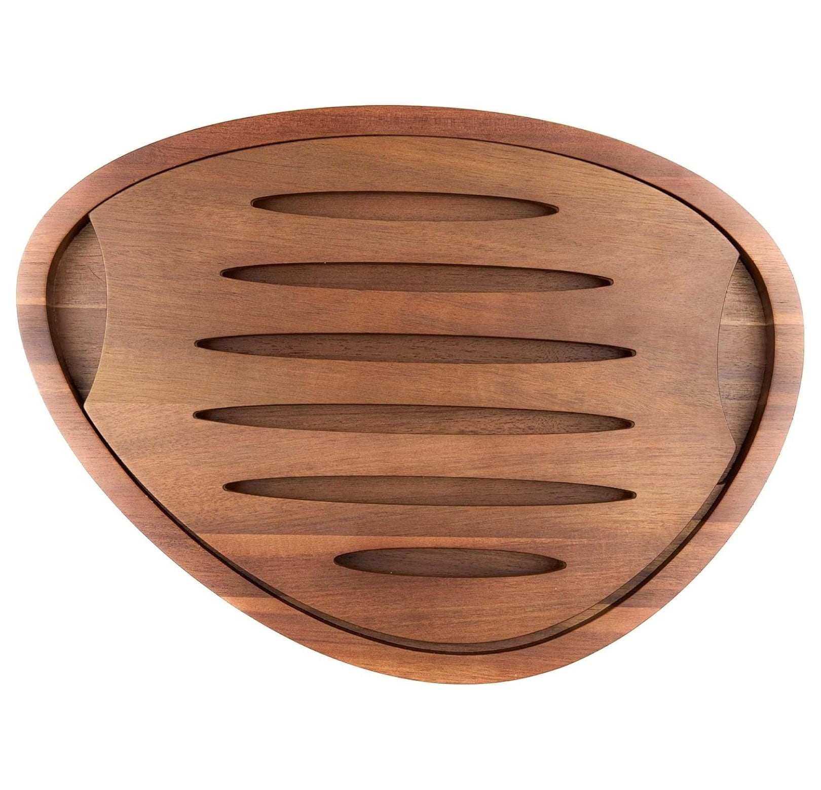 x Tom Papa Breaking Bread Cutting Board, 2-Piece Style Wood Bread Board with Nesting Crumb Tray, -Century Modern Serving Board for Slicing & Entertaining, 11.7” x 16”