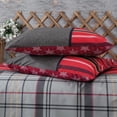 thumbnail image 3 of SUSSEXHOME Christmas Carol Stars Cotton Duvet Cover Set Red, Full Size Duvet Cover, 1 Duvet Cover, 1 Fitted Sheet and 2 Pillowcases, Iron Safe, Hypoallergenic, Breathable , Machine Washable, 3 of 7