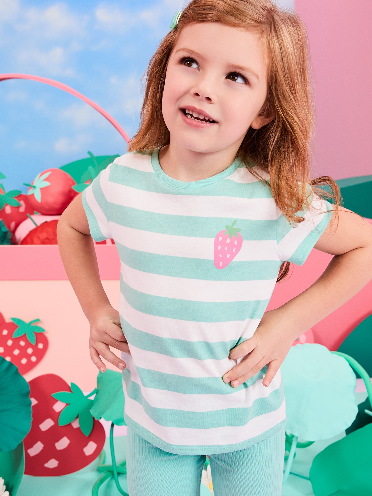 Garanimals Newborn, Baby & Toddler Girl Cotton Short-Sleeve Graphic T-Shirts, 3-Pack, Sizes 0-6T