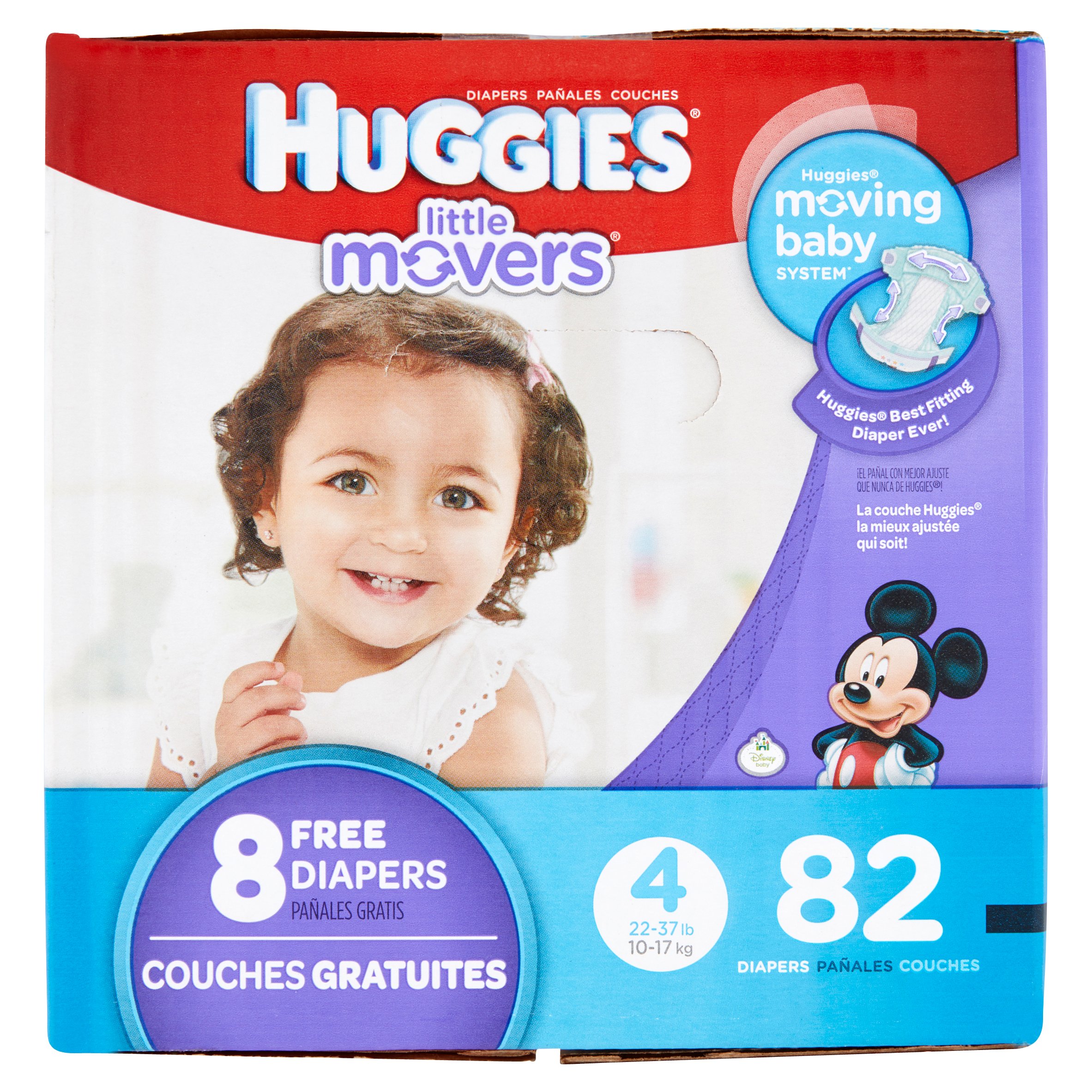HUGGIES Little Movers Diapers, Size 4, 90 Diapers