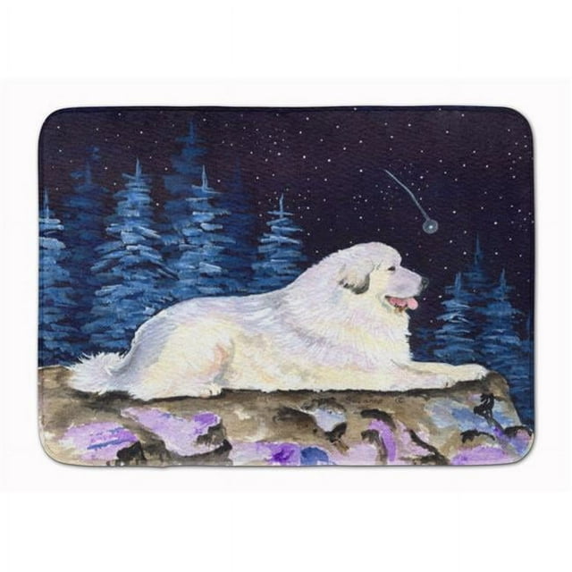 Carolines Treasures SS8438RUG Starry Night Great Pyrenees Machine Washable Memory Foam Mat
