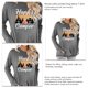 thumbnail image 5 of Camiseta Cuello Redondo Manga Larga Bolsillo Estampado Cómoda Blusa Casual para Mujer Gris Claro XXL, 5 of 6