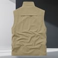 thumbnail image 7 of Gealkoca Men's Vest with Multi Pockets Breathable Lightweight Outdoor Cargo Vest Solid Color Stand Collar Jacket Men's Travel Sports Workout Vest, 7 of 7