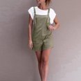 thumbnail image 4 of gbyLJF Women's Shorts Overalls Casual Cotton Linen Shorts Rompers Loose Fit Casual Summer Outfits with Pockets, 4 of 5