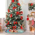 thumbnail image 4 of GZHJMY Snowflakes Mittens Christmas Tree Mat, Round Christmas Tree Stand Mat Decoration for Holiday Party Home Christmas Day Ornaments Floor Door, 28.3", 4 of 6