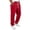 09#Red, variant on Men's Straight Leg Pants, Solid Color Drawstring Elastic Waist Loose Fit Fall Casual Trousers with Pockets Beige L