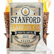 Stanford Lamp Oil Co. Lamp Oil, Smokeless Odorless Indoor and Outdoor Use, Clean & Clear Paraffin Oil with Funnel 4 liters