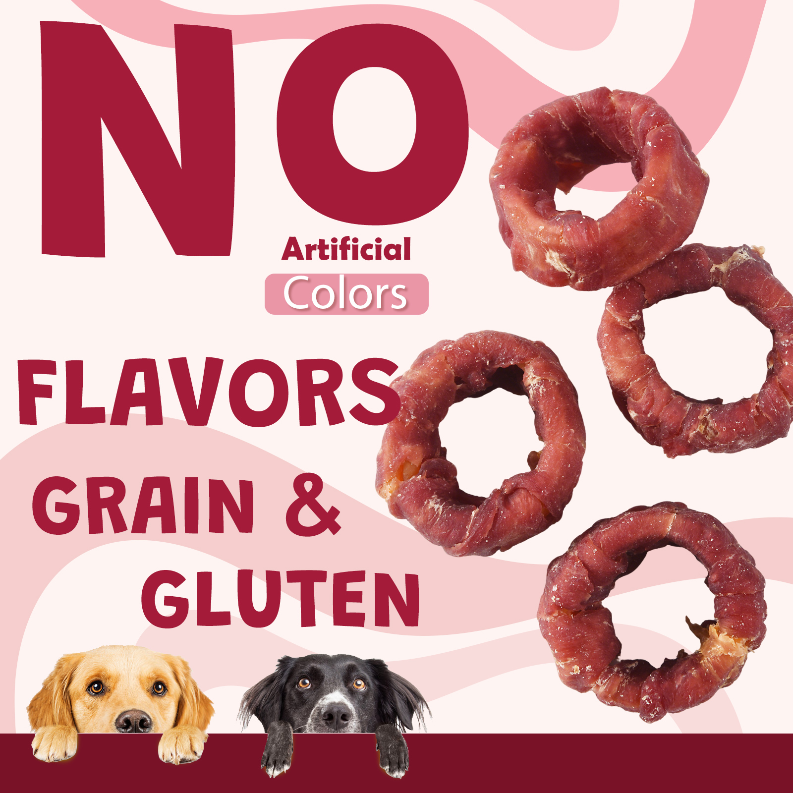 (2 pack) ASMPET Sweet Potato Dog Treat,  Duck Wrapped Donut Snack Chews for Small Medium Large Dogs, 10.6oz
