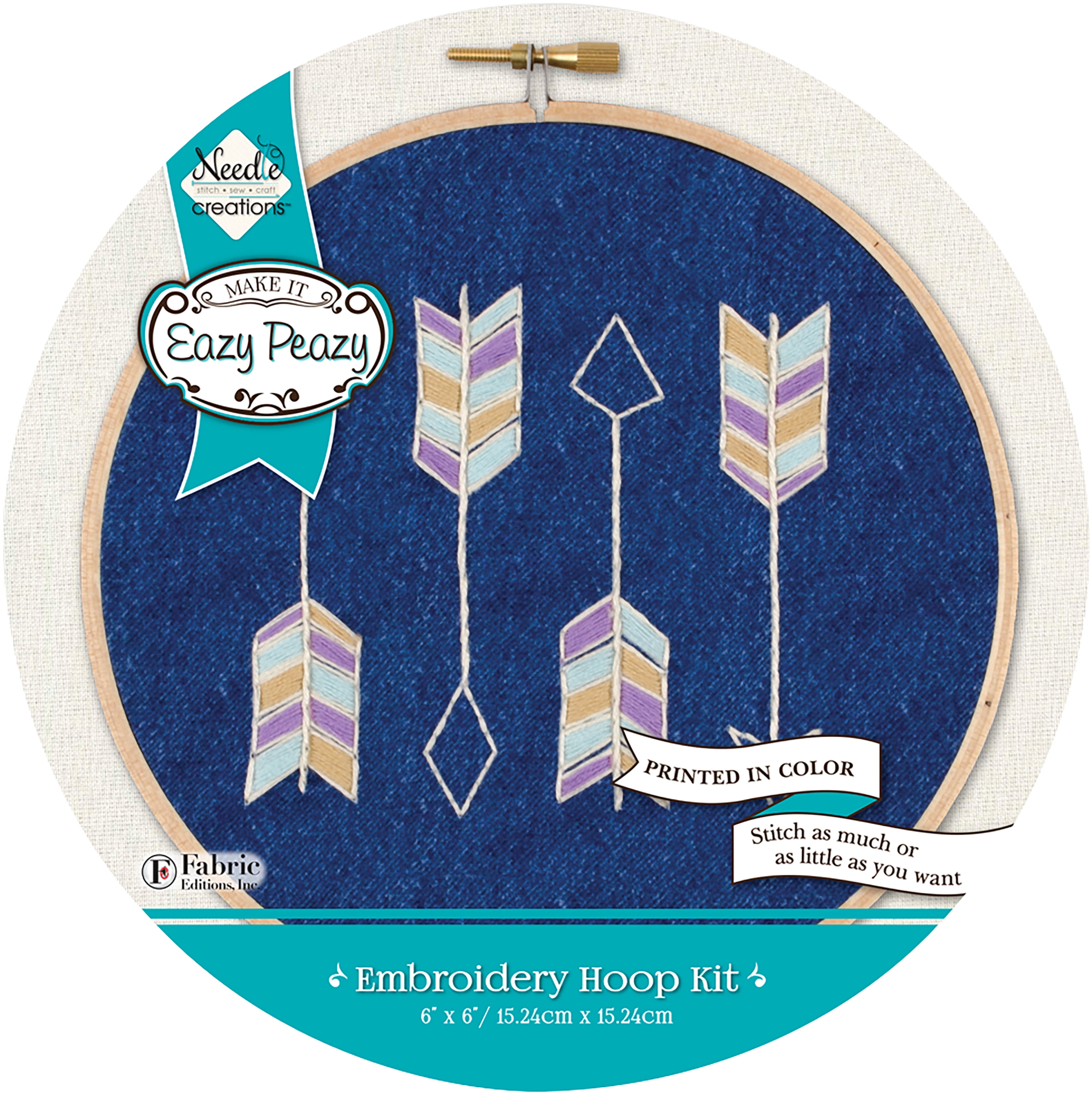 Needle Creations Easy Peasy Embroidery Kit 6"Arrows Stamped On Denim Canvas Walmart Canada