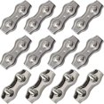 thumbnail image 1 of 12 Pieces Duplex Stainless Steel Clamps Double Stainless Steel Cable Clamps Rope Connector Clamp Duplex Cable Clamp M2 Clamp Cable Clamp For 1.5mm Met cable clamp, 1 of 5