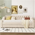 thumbnail image 2 of Upholstered Twin Daybed with Storage and USB Ports, Armrest Platform Bed for Small Spaces, 2 of 10