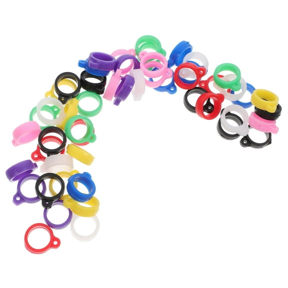Soimiss 50Pcs Adjustable Silicone Pendant Carrying Rings for Keychains Pens Durable