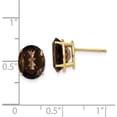thumbnail image 4 of 14k Yellow Gold 10x8 Oval Smoky Quartz Earrings - 11mm, 4 of 5