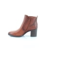 thumbnail image 2 of Naturalizer Womens Laura Leather Block Heel Ankle Boots Brown 6.5 Medium (B,M), 2 of 8