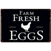 Vintage Tin Poster Chicken Crossing Farm Fresh Eggs Metal Tin Sign 8x12 Inch Retro Art Home Bar Restaurant Garage Cafe Gas Shop Wall Decor Metal Plaque New