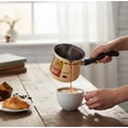 thumbnail image 3 of METALAC Cafe Enamel Turkish Coffee Pot 23.7 fl oz (700 ml) Cezve with Ergonomic Handle, Beige Brown, 3 of 4