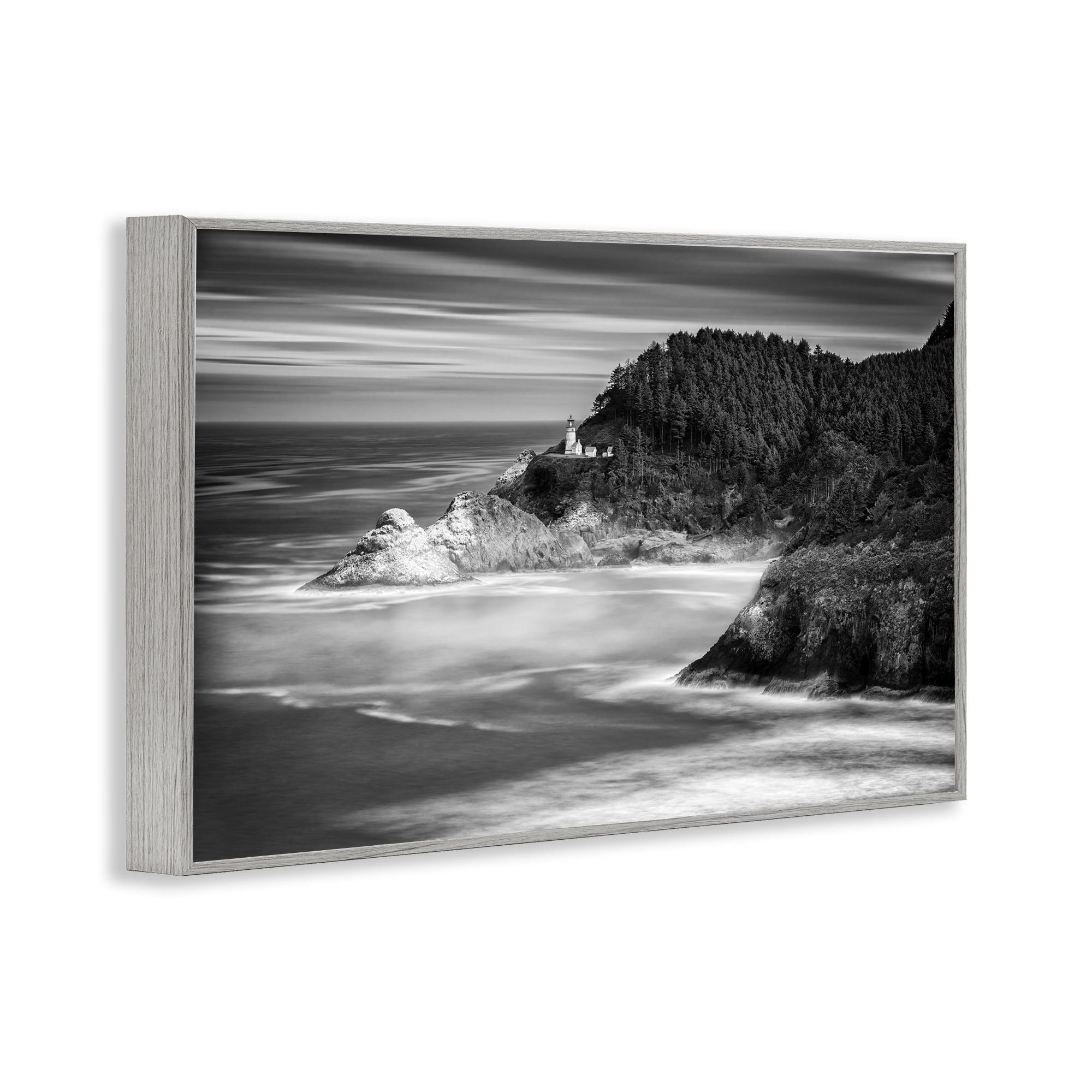 Stupell Industries Perched Above The Pacific Gray Framed Giclee Art, design by Rick Berk