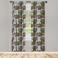thumbnail image 3 of Ambesonne USA Curtains, Retro Auto License Plates, Pair of 28"x63", Multicolor, 3 of 5