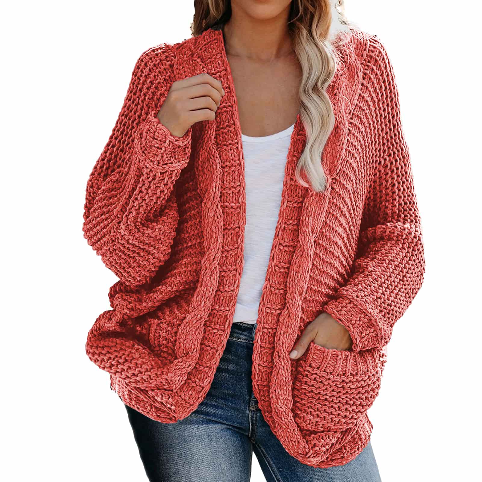 Open Front Cardigan Sweaters Lightweight Soft Knit Outerwear - Walmart.com