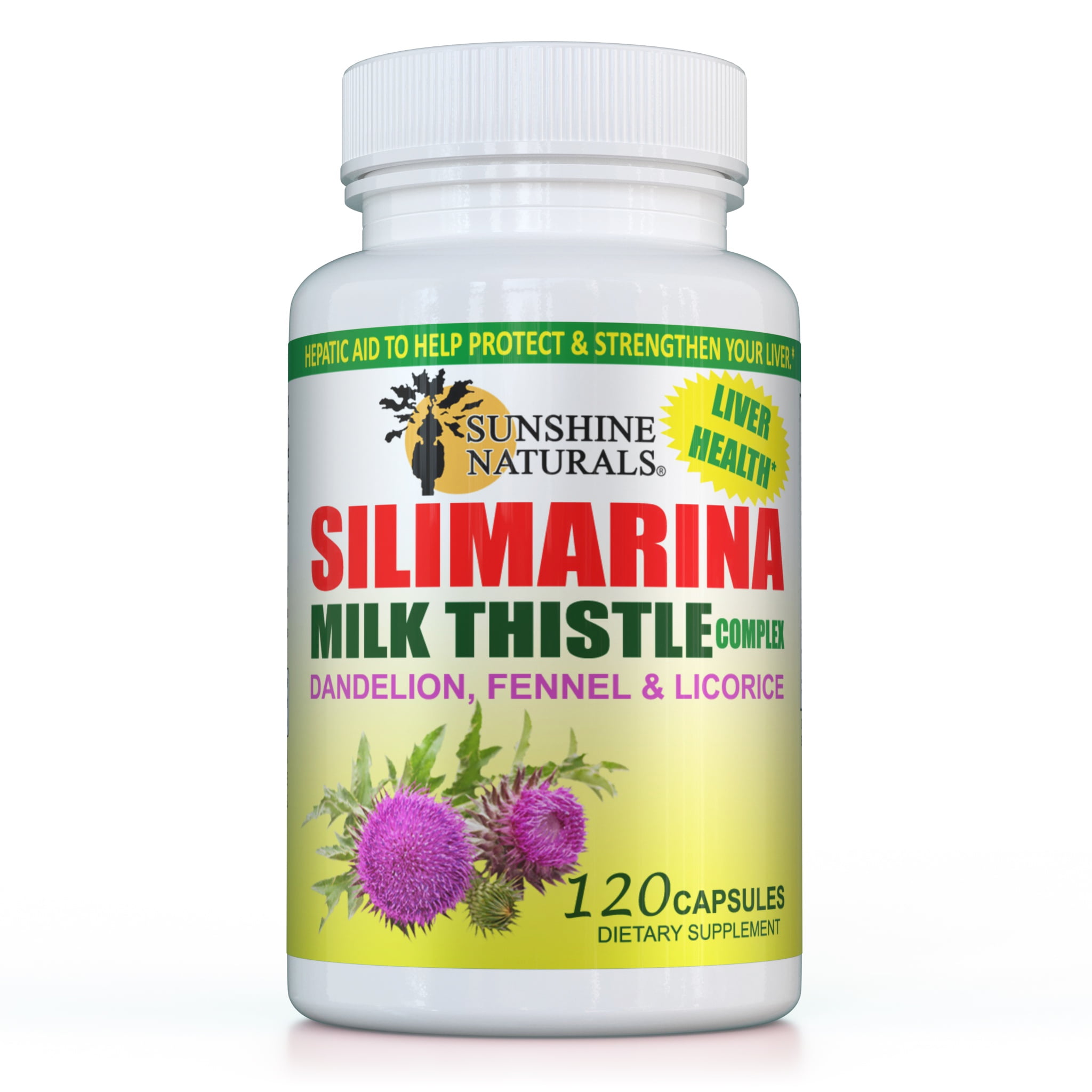 (3 pack) Sunshine Naturals Milk Thistle Complex, 120 Capsules I Silimarina, Dandelion, Fennel, Licorice, Liver Health, Dietary Supplements I Natural Remedy for Liver Health