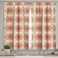 thumbnail image 2 of Ambesonne Ethnic Valance & Curtain, Blooming Mandala Flowers, 55"x30", Ruby Beige Dark Coral, 2 of 6
