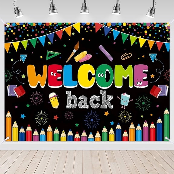 7x5ft Welcome Back to School Backdrop for Classroom Wall Decoration
