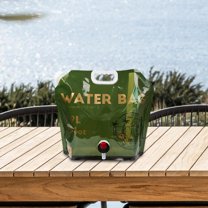 koolsoo Folded Water Storage Bag Camping Water Container with Removable Faucet Lightweight Leakproof Water Carrier for Outdoor Sports Green