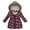 Wine, variant on Edvintorg 2-11 Years Winter Girls Coat Keep Warm Thicken Kids Jacket Hooded Zipper Princess Outerwear Long Sleeve Children Clothing