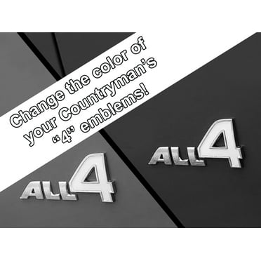 All 4 Emblem Vinyl Decal Inserts for MINI Cooper Countryman, Paceman, and Clubman - Choose Color - [WHITE]