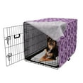 thumbnail image 2 of Mauve Dog Crate Cover, Gradient and Geometric Circular Pattern with Inner Lines and Ring Balls Digital Graphic, Easy to Use Pet Kennel Cover for Dogs, 35" x 23" x 27", Purple, by Ambesonne, 2 of 6