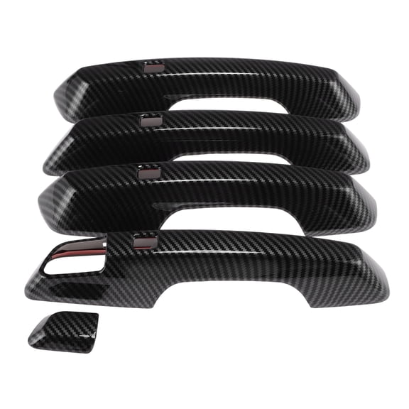 Unique Bargains Exterior Door Handle Cover Trim Front Rear Door Handle Cover for Chevrolet Traverse 2024-2025 No Keyless Hole Carbon Fiber Black 1 set