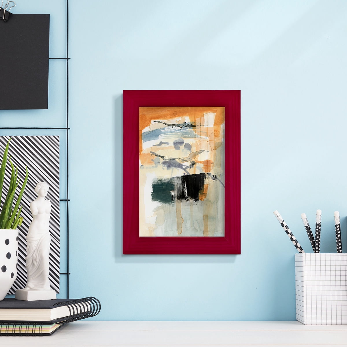 Seria I - Framed Print w/glass - Cherry Red