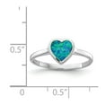thumbnail image 3 of Auriga Fine Jewelry 925 Sterling Silver Heart Opal Ring Size 6 for Women, 3 of 5