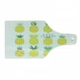 thumbnail image 1 of Pineapple Cutting Board, Composition of Pineapples with Different Patterns Lines Rhombuses and Zigzags, Tempered Glass Cutting and Serving Board, Wine Bottle Shape, Multicolor, by Ambesonne, 1 of 1