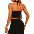 thumbnail image 3 of INSPIRE CHIC Fringe Women's Sparkly Sleeveless Tie Halter Neck Corset Tank Tops, 3 of 5