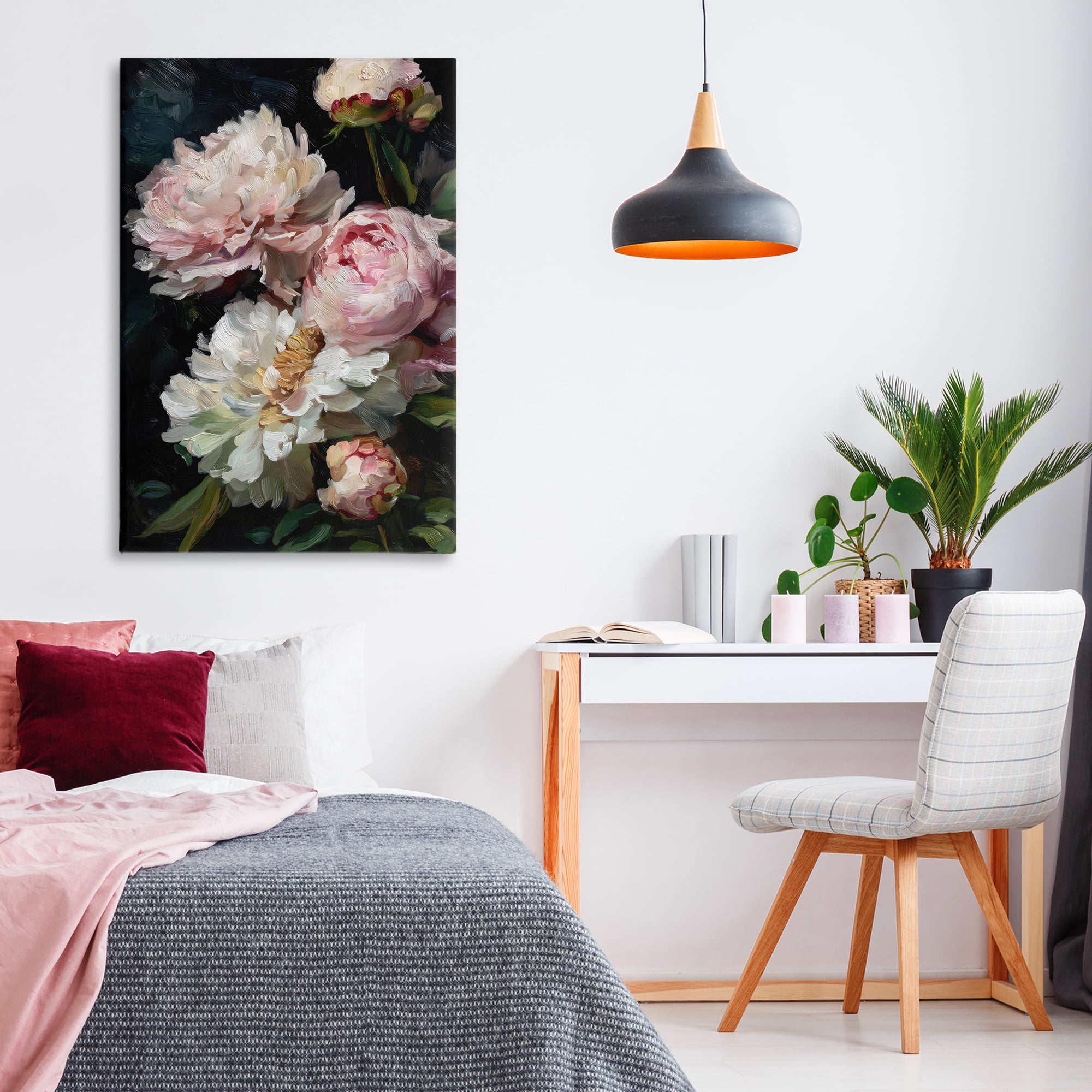 Stupell Industries Soft And Moody Peonies Canvas Wall Art, design by Petal Prints Design
